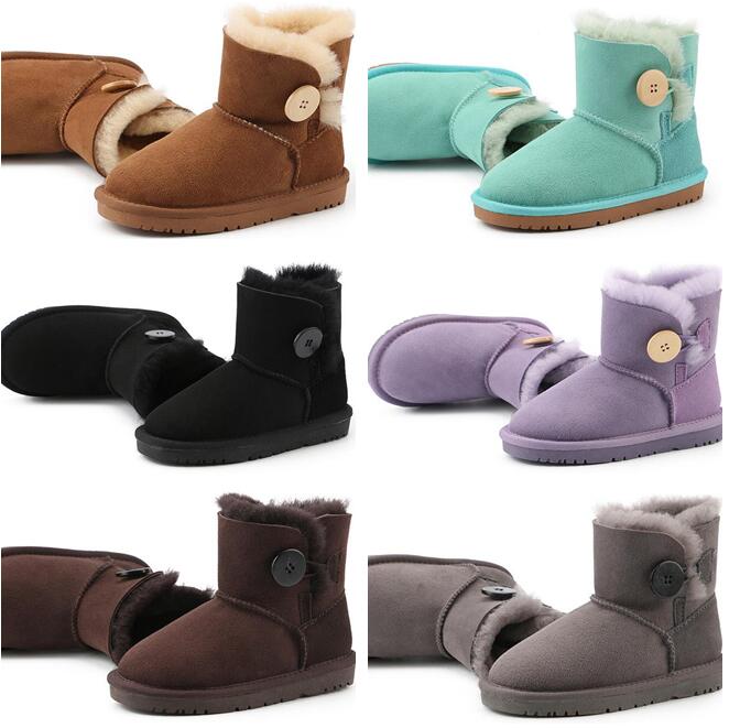 

Top quality Aus U5991 baby boys girls kids snow boots Soft comfortable Sheepskin Plush keep warm boots beautiful birthday Christmas gifts, Burgundy