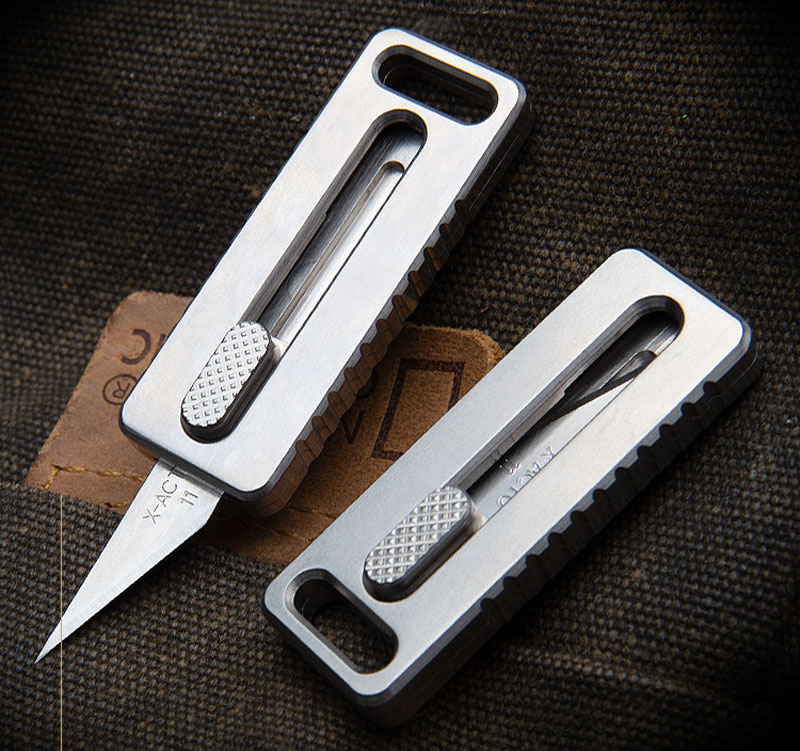 

Special Offer EDC Pocket Knife High Carbon Steel Satin Blade TC4 Titanium Alloy Handle Outdoor Utility Knives K1611
