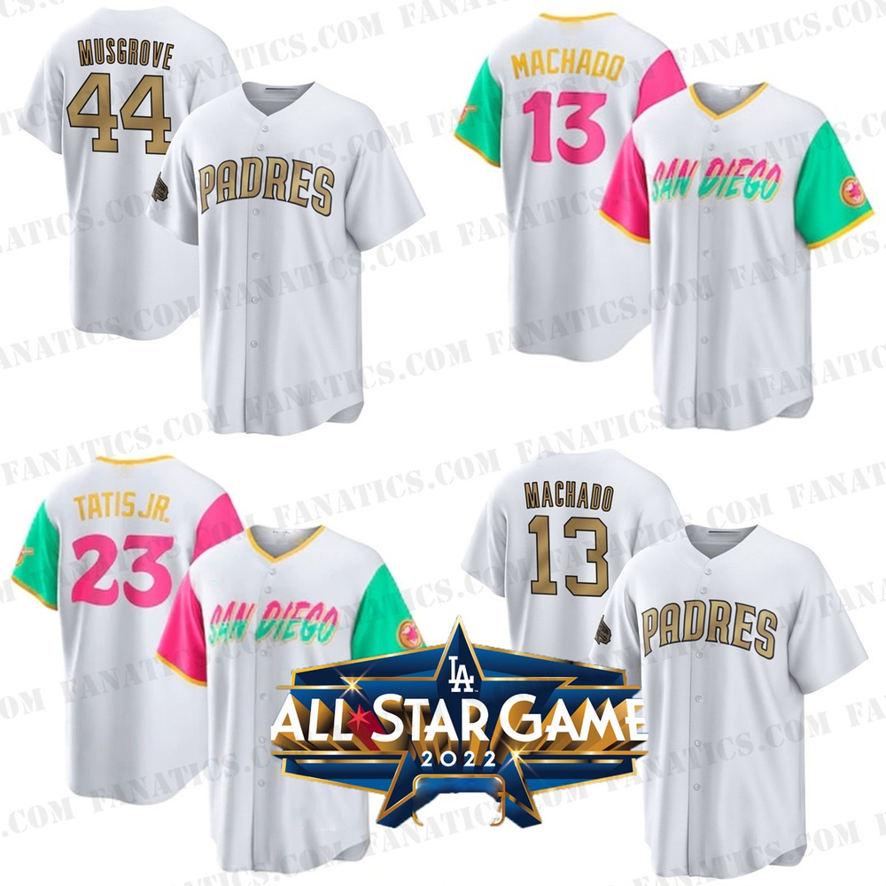 

2022 All-Star 13 Manny Machado Padres Jersey City 23 Fernando Tatis Jr. Jake Cronenworth Eric Hosmer Trent Grisham Ha-Seong Kim Luke Voit Austin Nola Basaball Jersey, Cool base youth