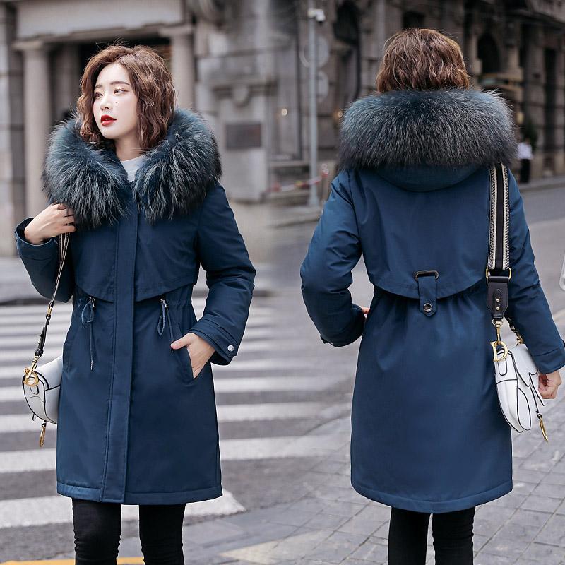 

Women's Trench Coats Thick Warm Winter Jacket Women Coat With Fur Lining 5XL 6XL Hooded Female Long Parkas Snow WearWomen's, Black 2 style