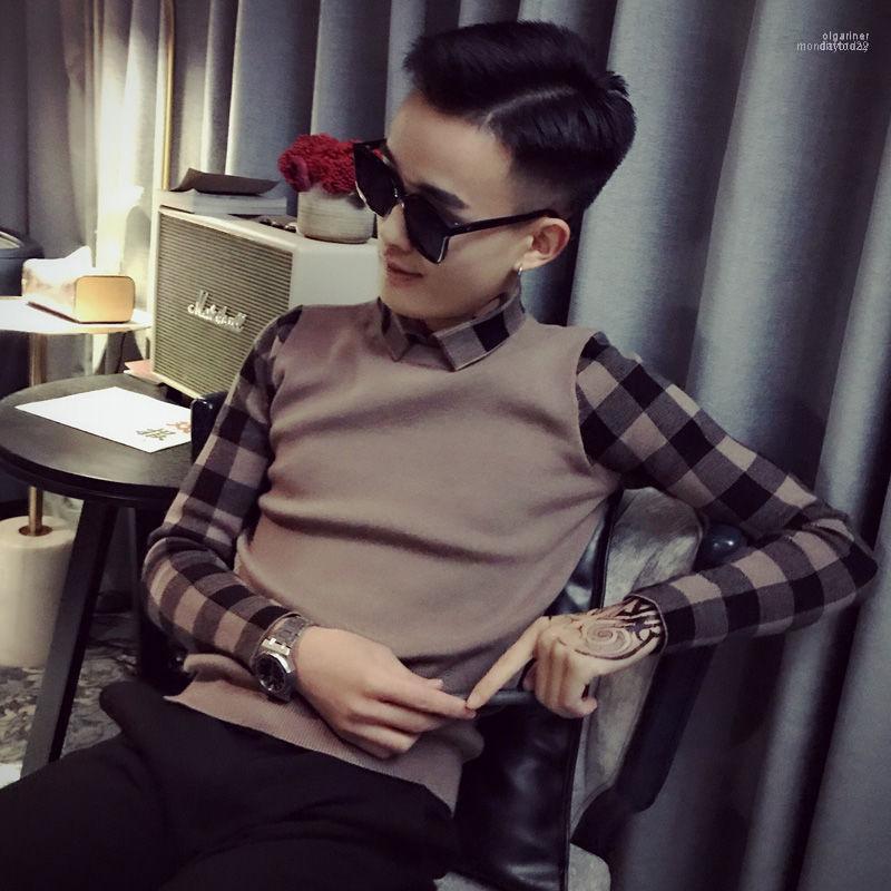 

Men' Sweaters Sweater Spirit Knitwear Shirt Collar Line Winter Bottoming Net Red Clothes1 Olga22, Black