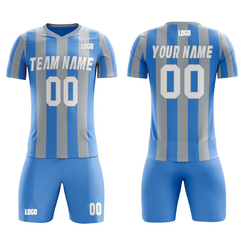 

Custom Soccer Jersey Set Print Your Name/Number Training Tracksuit Sports Outfits for Outdoor Game for Men/Lady/Youth 220615, Blue as pic