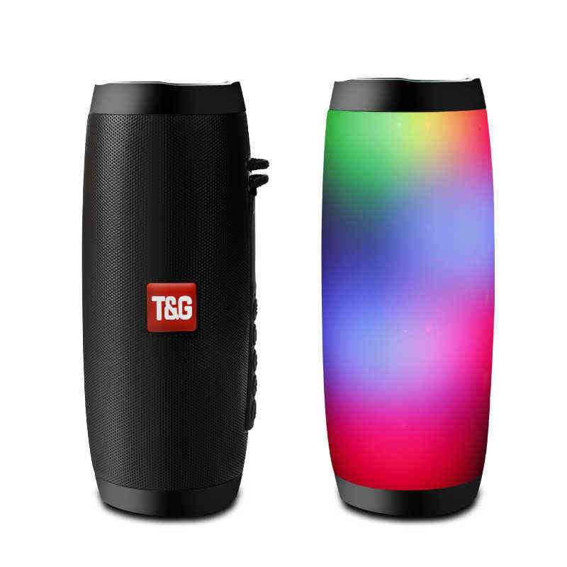 

Wireless Bluetooth Speaker LED Portable Boom Box Outdoor Bass Column Subwoffer Sound Box with Mic Support TF FM USB W220316