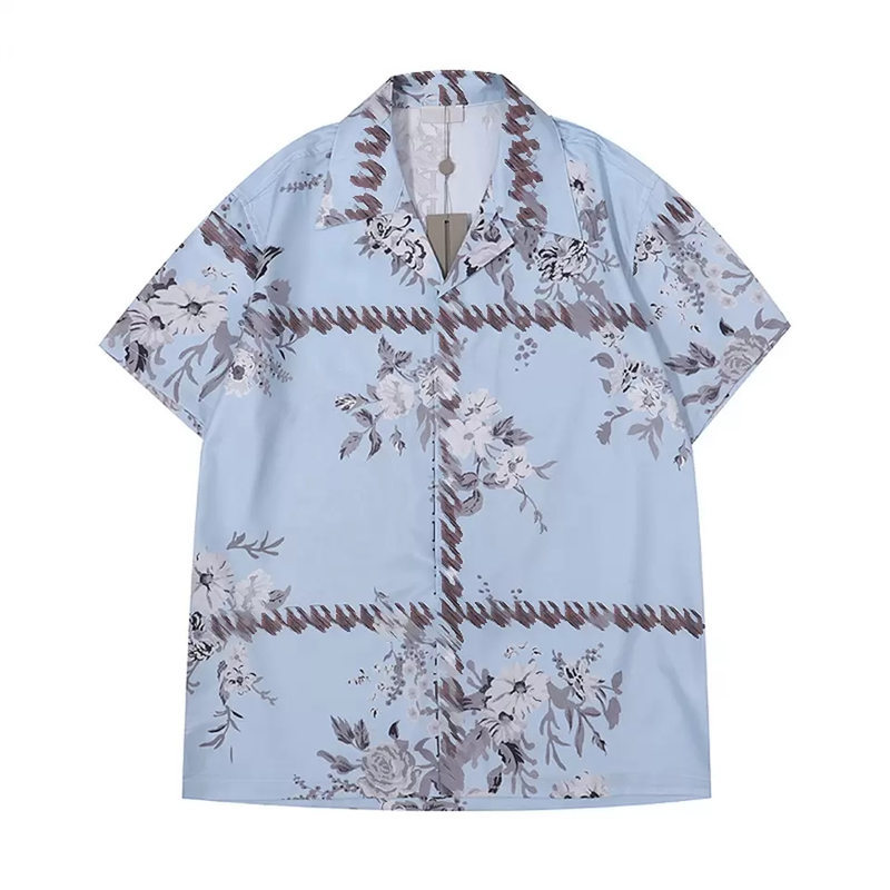 

2022 LUXURY Designer Shirts Mens Flower Hawaii silk bowlin Abstract Printed shirt Men Women Casua tops Hawai Button Lapel breasted desiger Cardigan cotton blou