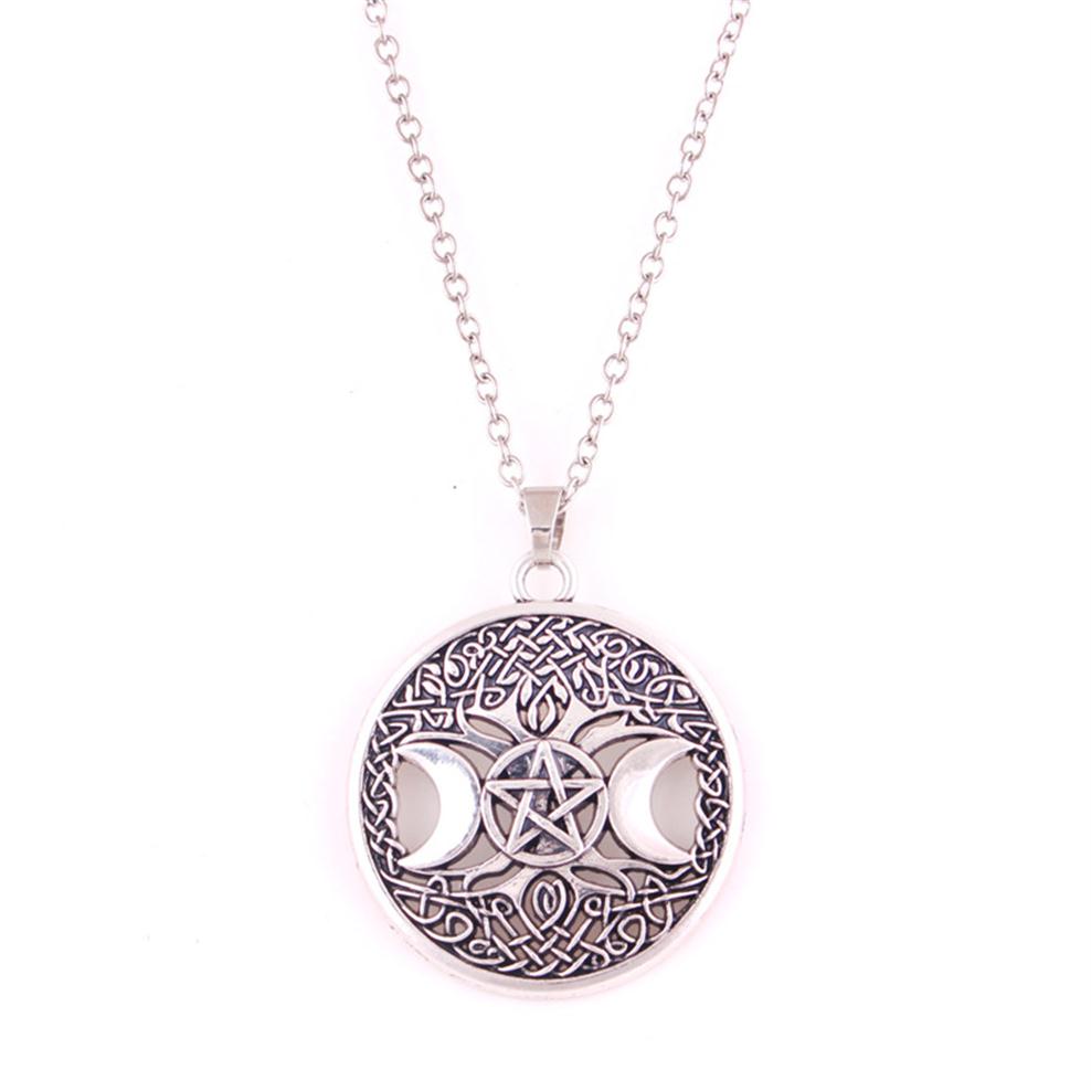 

New Arrived Unisex Necklace Viking Style The World Tree Yggdrasil And Crescent Pattern Charm Zinc Alloy Provide Drop2750