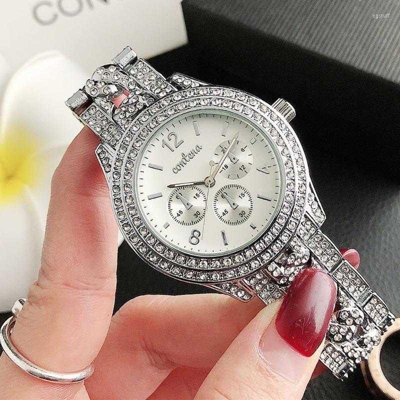

Wristwatches Women Watch Quartz Ladies Silver Fashion Wrist Watches Diamond Stainless Steel Wristwatch Bracelet Wtach For Girl, Gold