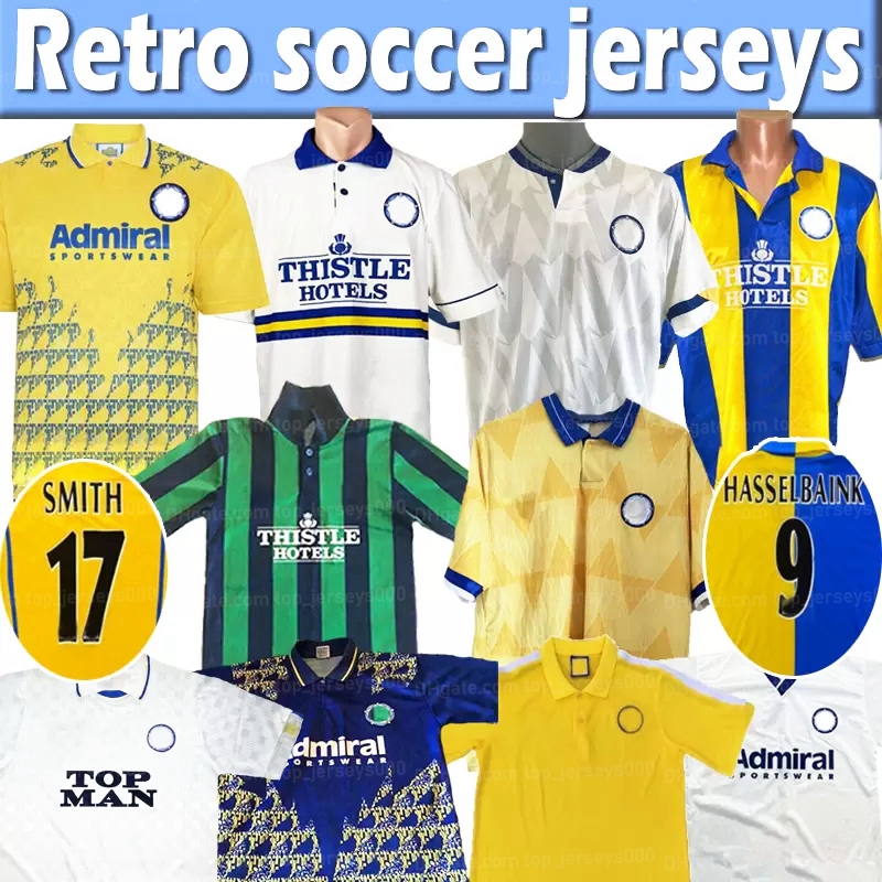 

Retro Soccer Jersey LEEDS HASSELBAINK 72 77 78 1989 90 91 92 93 96 97 98 99 2000 01 united SMITH KEWELL home white away HOPKIN Classic vintage ancient Football shirt top, 1999-2000