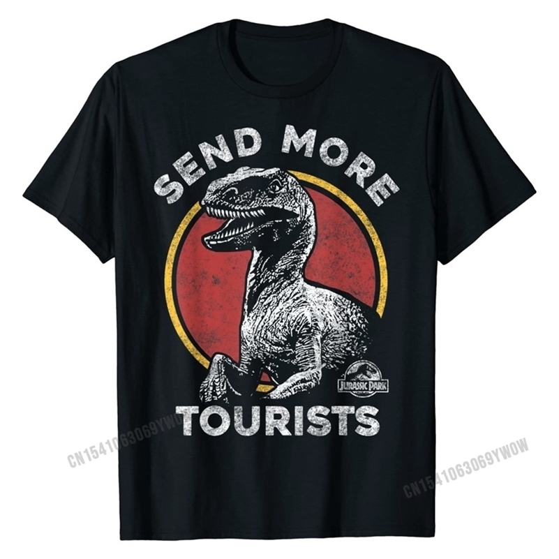 

Jurassic Park Send More Tourists Raptor Graphic Shirt Cotton Normal ops Shirt Latest Men Shirts 220624, Dark heather