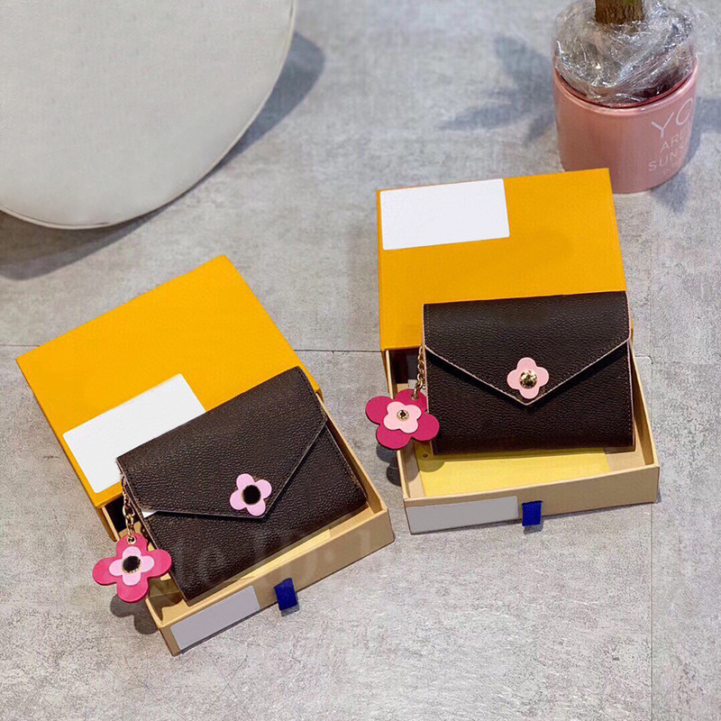 

New Wallet Designer Wallet Ladies Print Card Holder Clover Classic Hand Pink Leather 12cmX10cm