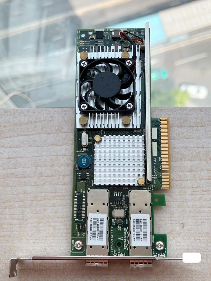 

Computer Cables & Connectors Original KJYD8 Broadcom 57711 BCM57711 10Gb 10GbE Gigabit Dual Port PCIE Fiber Network Card 0KJYD8 For R610 R71
