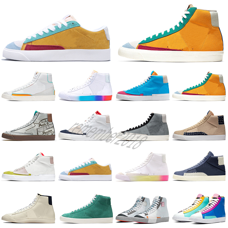 

2022 Blazer Mid 77 Vintage Mens Casual Shoes White Black Indigo Catechu Multi-Color Women Men Platform Trainers Low Classic Green Magma Orange Flat Sneakers Off rm5, Color 2