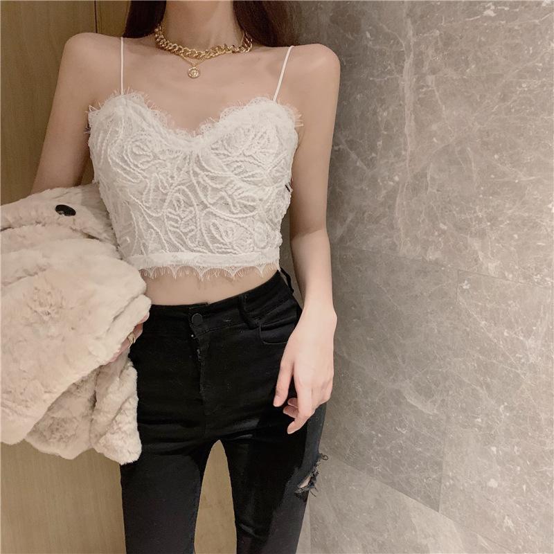 

Women's Tanks & Camis Sexy Summer Lace Top For Lady Women Wrap Chest Tank Camisole Female Sleeveless Unpadded Bra Slim Underwear LingerieWom, Black