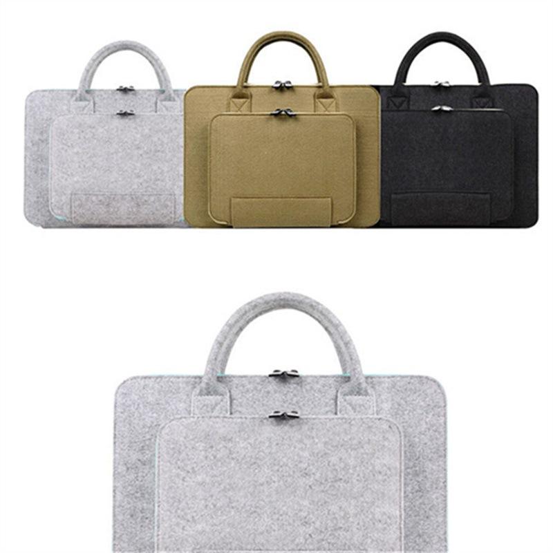 

Evening Bags Ipad Bag For Women Portable Notebook Felt Computer Fashion Pack Organize Storage Briefcase Small Laptop Protection, Black