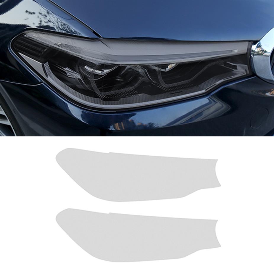 

Car Accessories Headlight Front Light Lamp Film Protector Cover Trim Sticker Exterior Decoration for BMW 5 Series G30 2017-2020268S, Black