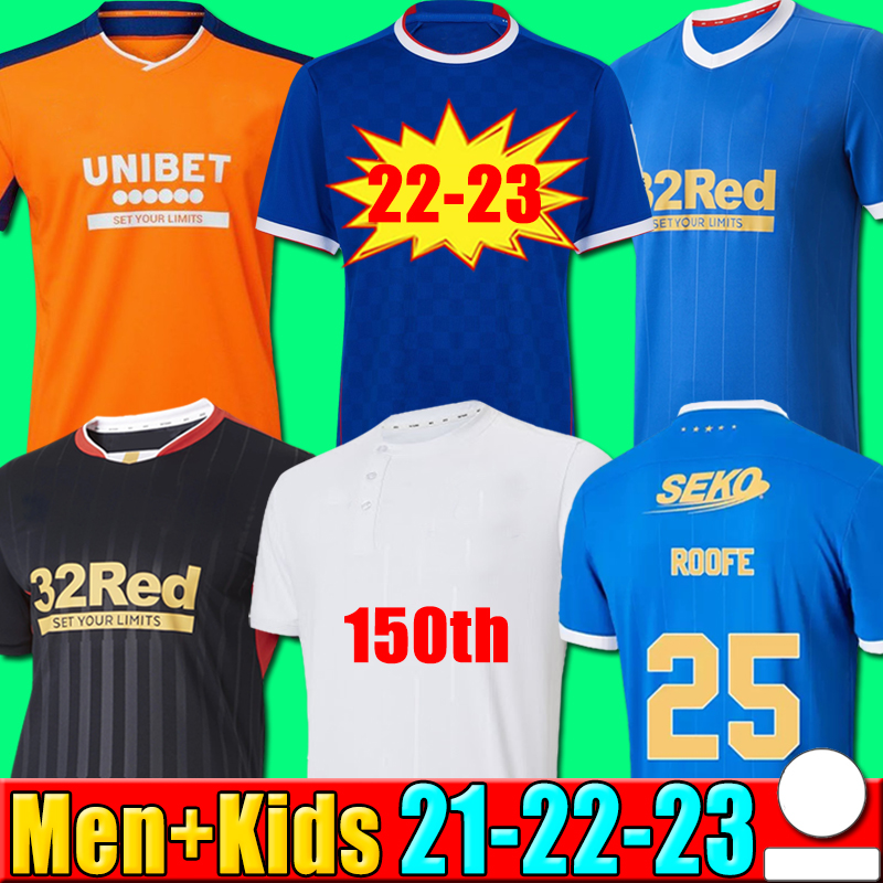 

2022 2023 Rangers 150th Soccer Jerseys Glasgow Arfield DEFOE Aribo TAVERNIER 21 22 23 Football Shirts Men kids kit Special AMAD MORELOS Sakala Roofe third SAKALA, P09 2122 away kids