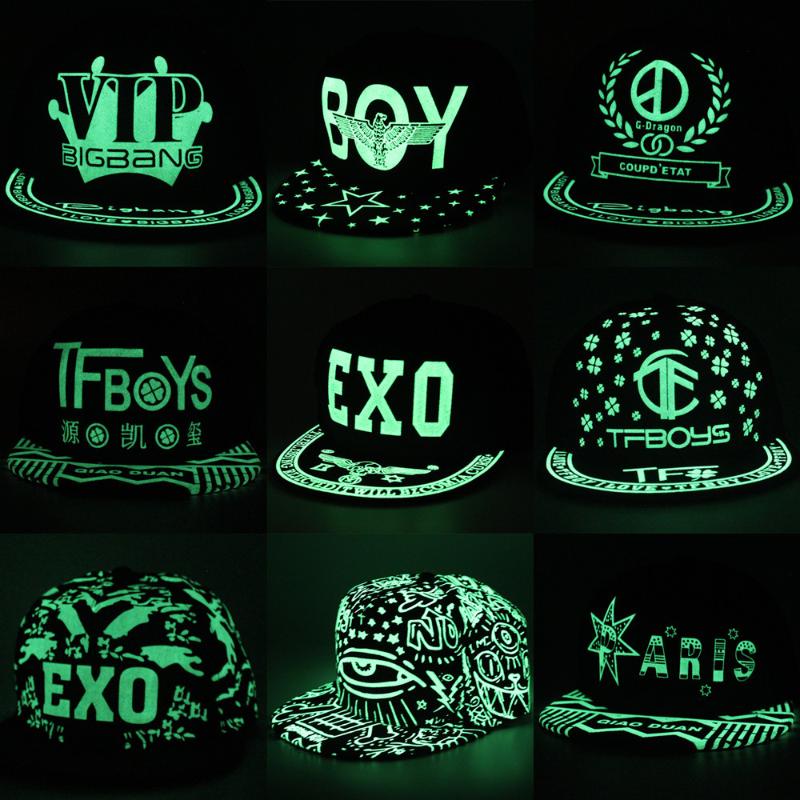 

Ball Caps Fashion Fluorescent Snapback Baseball Hip Hop Cap For Women Men Casual Unisex Hats Glow In The Dark AdjustablBall