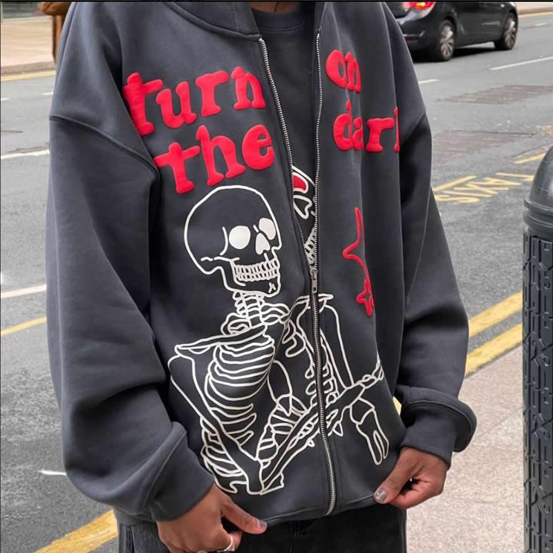 

Men' Hoodies & Sweatshirts Y2k Men Emo Streetwear Skeleton Hoodie Zip Up Alt Fairy Grunge Pullover Oversized Gothic Jacket Tops ClothesMen, Black