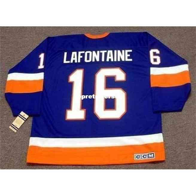 

Wholesale Mens Pat Lafontaine 1990 Ccm Vintage Cheap Retro Hockey Jersey, Blue