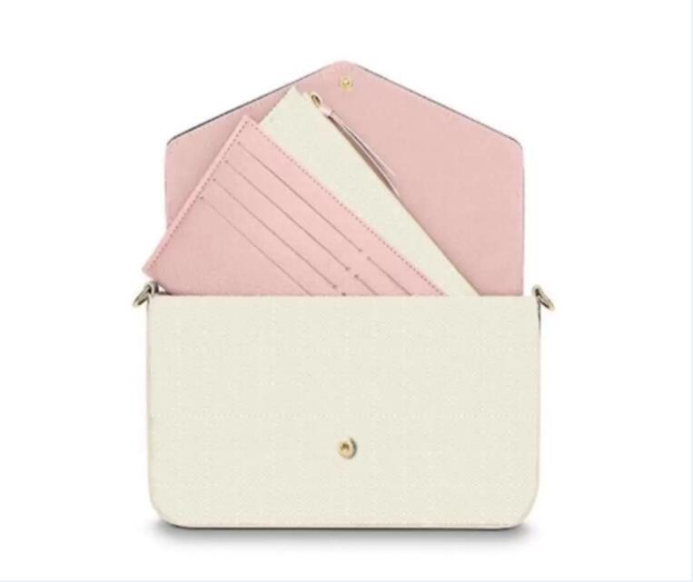 

3pcs set Luxurys Designers Bags Purse Woman Fashion Monogrames Multi Pochette Felicie Chain Crossbody Shoulder Bag, Brown flowers