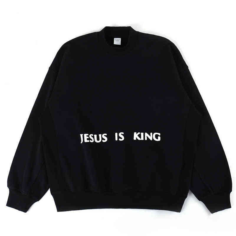 

Jesus Is King Hoodie Hip Hop Loose Men And Women In Lining Plus Velvet Loose Fleece Hoodie T220721