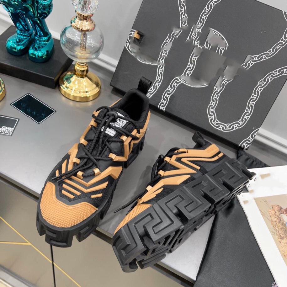

Italy GRECA LABYRINTH lace-up shoes men Sneakers Casual Shoes Black White Multi-color 100% Cattle Leather Thick Greek soles men women Trainers eer89