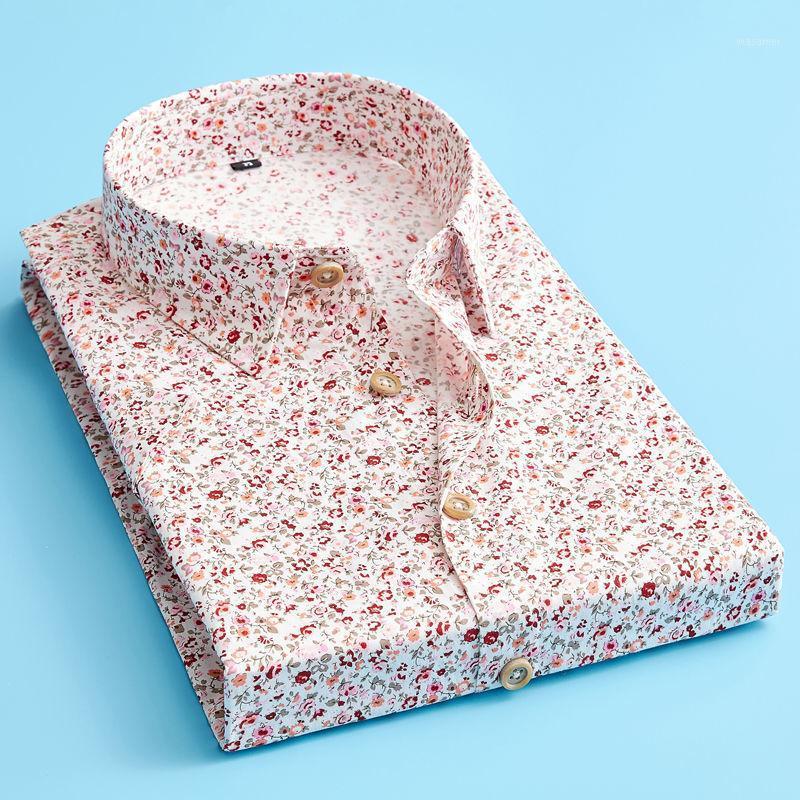 

Men's Casual Shirts Cotton Summer Leisure Floral With Short Sleeves Barber Fashionable Nightclub Blouse Performing Program, No.5
