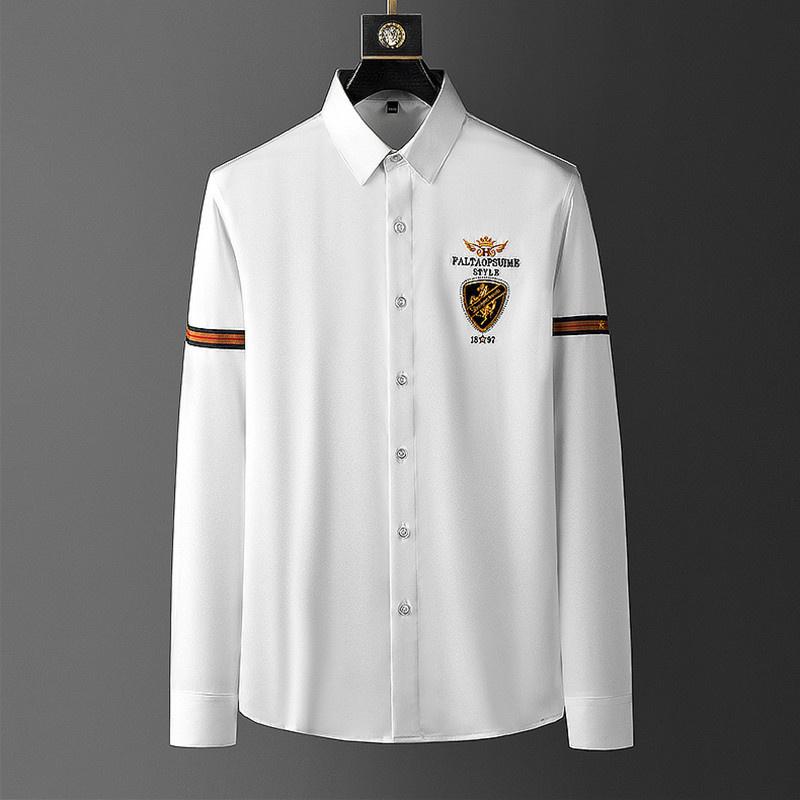 

Men's Casual Shirts Luxury Men Embroidery Business Dress Shirt 2022 Spring Long Sleeve Social Party Streetwear Blouse Camisa Masculina, White;black