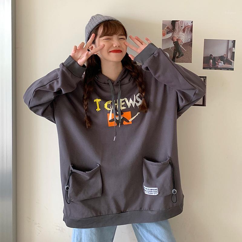 

Plush Hoodies Sweatshirt Women Autumn Winter 2022 Fashion Korean Design Sense Top All-match En* Women's & Sweatshirts, Qx024 grey