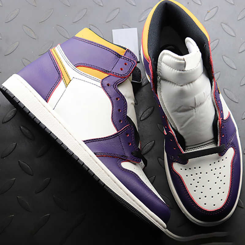 

Jumpman 1 1s High Basketball Shoes Travis Scotts UNC Top Quality OG Lakers Court Purple Mens Women Banned Bred Toe Chicago Men Womens casual, #1