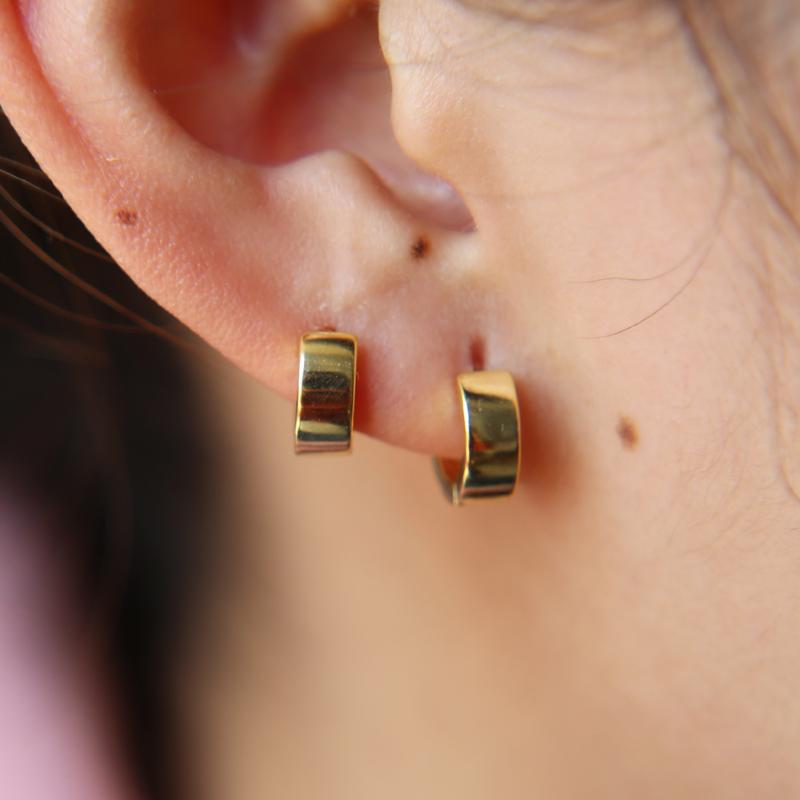 

Hoop & Huggie Top Fashion 925 Sterling Silver Trendy Tabula Rasa Earrings Gold Color Earring For Women Wedding Jewellery AccessoriesHoop