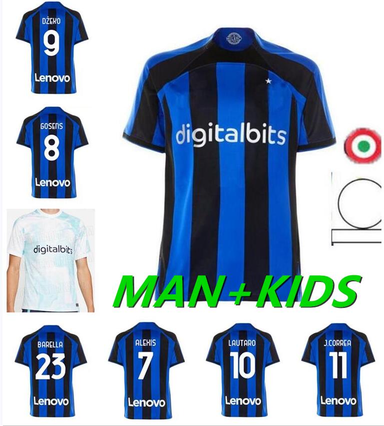 

2022 2023 LAUTARO LUKAKU 90 soccer jerseys DYBALA BARELLA MILAN J. CORREA INTERS 22 23 football shirt CALHANOGLU GAGLIARDINI BARELLA Men Kids Kits sets uniform