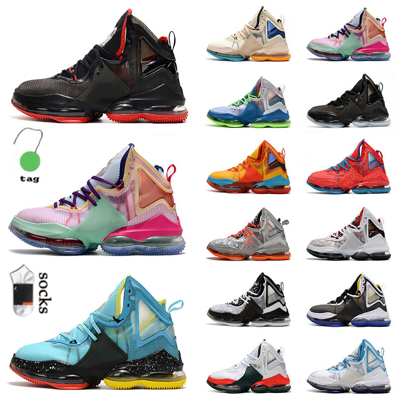 

Mens Womens OG Top Lebrons 19 EP Basketball Shoes 19s Sneakers Sports Fast Food Christmas Black Aqua Bred Leopard Space Jam Uniform Hook Designer Trainers 36-46, 40-46