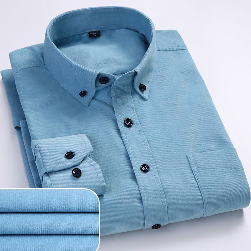 

Men's Casual Shirts Corduroy Shirt 6XL 5XL Big Yards Long Sleeve Men Solid Color Button Collar Mens Dress Arrival CottonMen's, G706 red