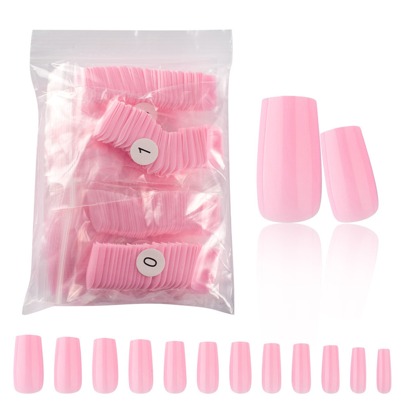 

600pcs solid color wearing nail flat head nals 22 colors full cover short coffin nail diy detachable nails art tools, Multi