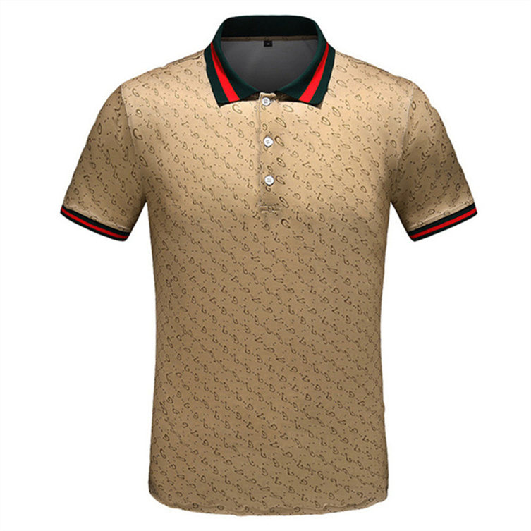 

2022 designer stripe polo shirt t shirts snake polos bee floral mens High street fashion horse polo luxury T-shirt v00075