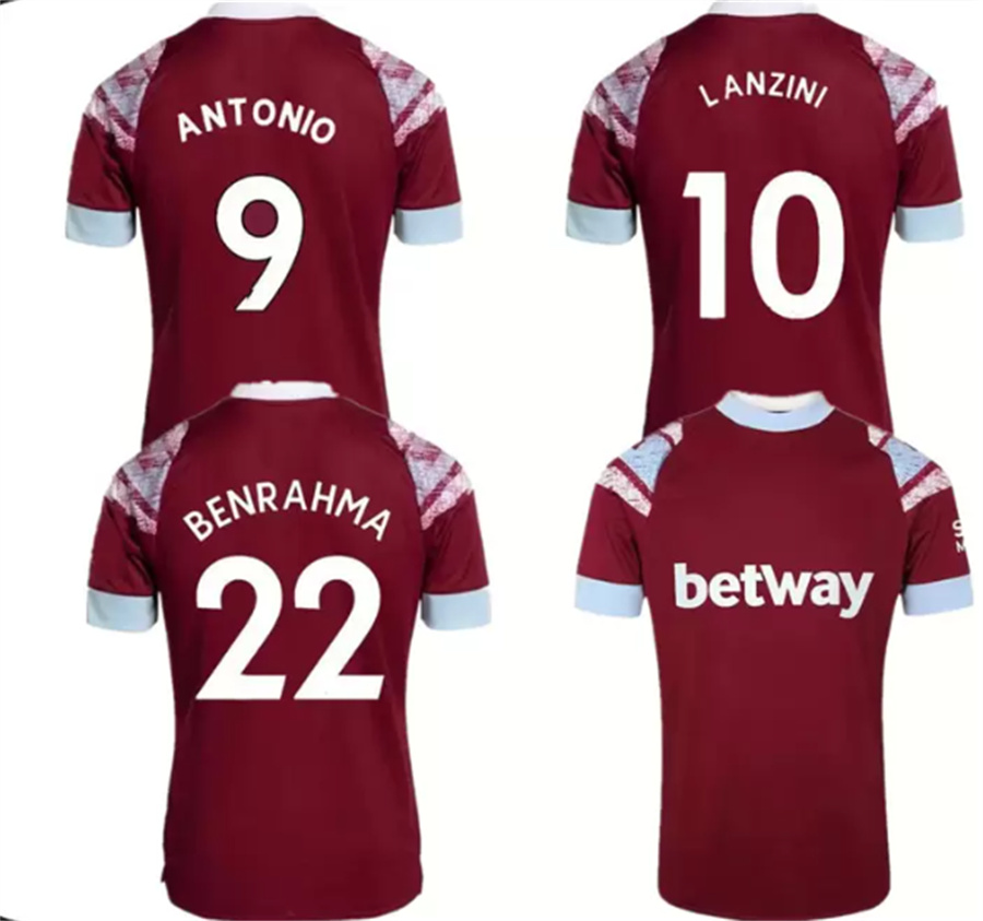 

21 22 23 West Hams BOWEN RICE Soccer Jerseys United BENRAHMA N.AGUERO LANZINI ANTONIO YARMOLENKO NOBLE FORNALS DAWSON SOUCEK 2022 Jersey Football Shirt Men Kids Kit, 22-23 away