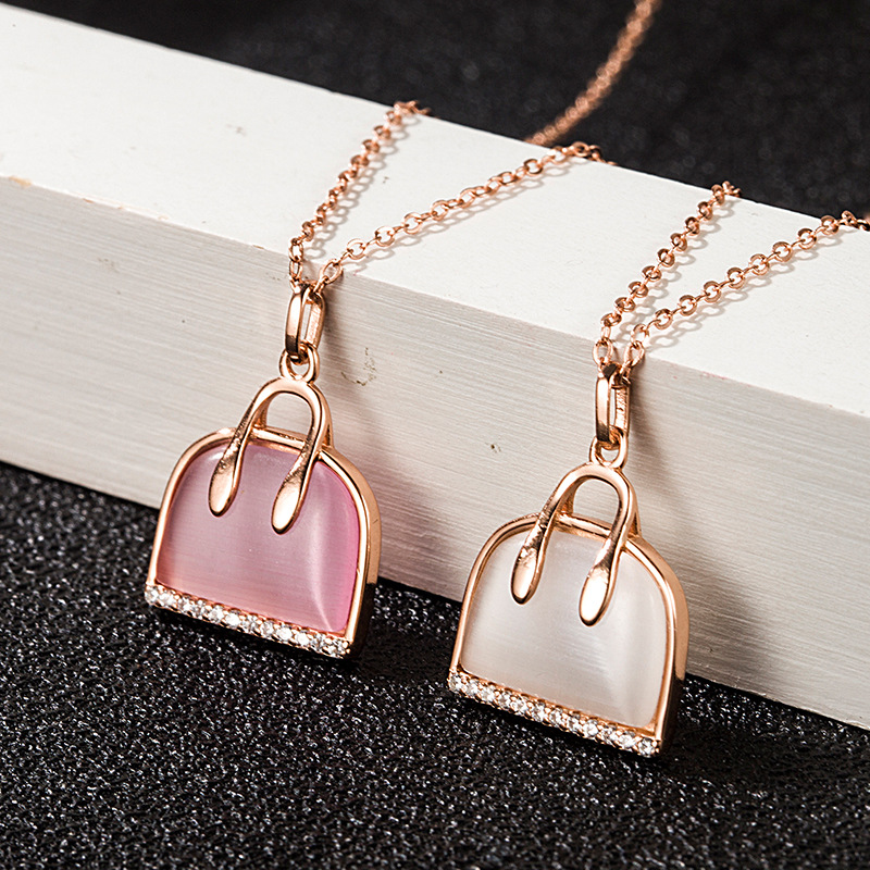 

H letter bag pendants full diamonds S925 sterling silver women's necklace fashion 18K gold plated handbag ladies luxurious necklaces Designer Jewelry