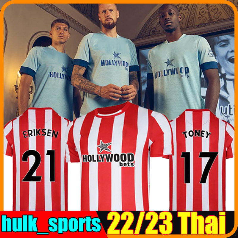 

22/23 The Bees Forss Soccer Jerseys 2022 2023 Canos Jensen Thompson Pinnock Toney Henry away men football shirt Jansson Mbeumo Ajer Jorgensen fosu Baptiste Janelt, Buluntefude 22-23 home