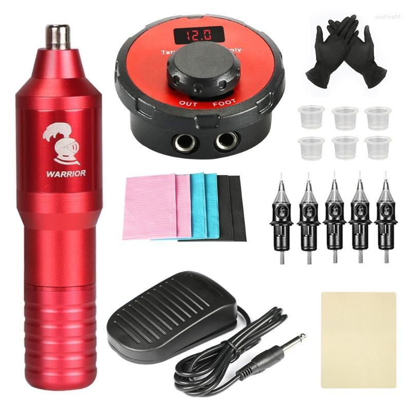 

Tattoo Guns Kits Machine Kit LCD Digital Screen 18V LED Power Cartridges Needle Professional Complete For Body Beginners Artist
