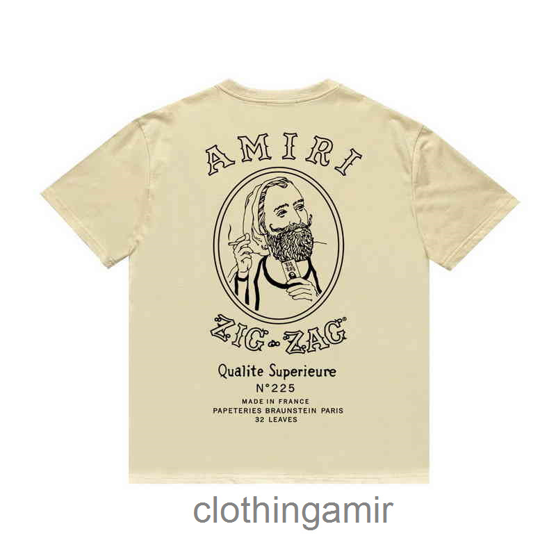 

Smoking Shirt Designer Man Mens Tshirts Amirs Old t Us Print Casual Hip Hop High Street Round Neck Short Sleeve T-shirt COST