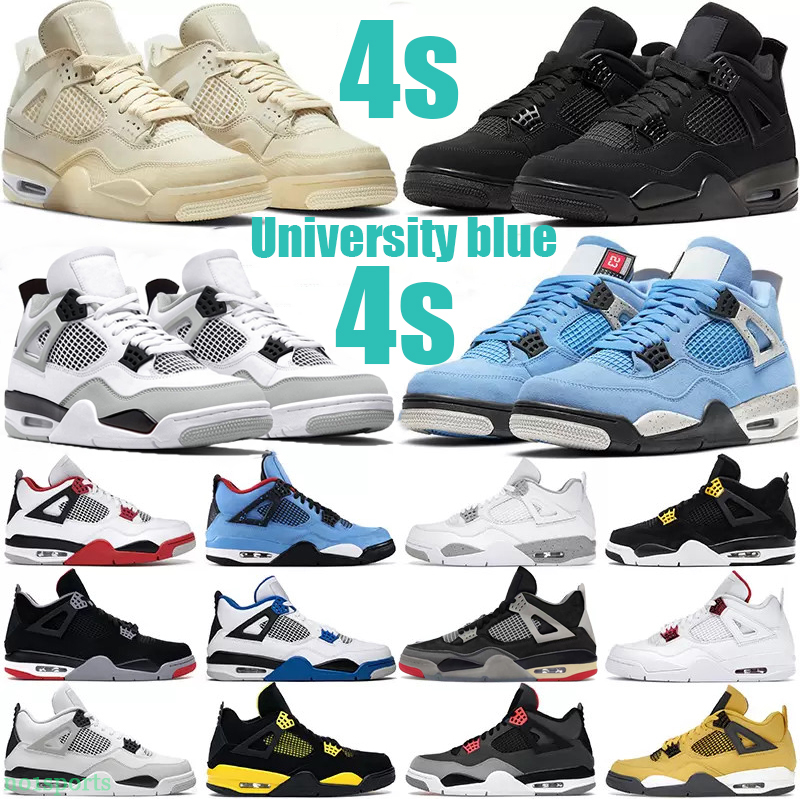 

2021 Hot Sell Basketball Shoes 4s UNC Women Trainers Sail Haze NEON Cactus Men Sneakers Eur 36-47, Box