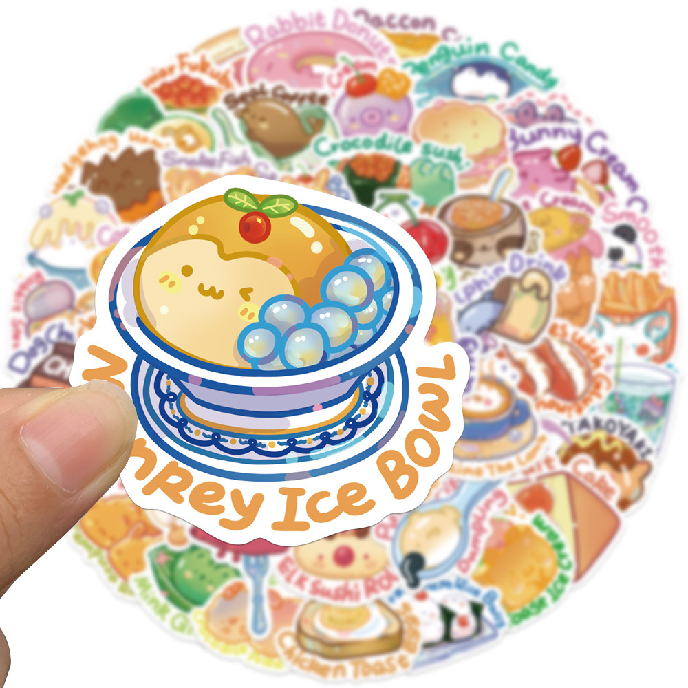 

50Pcs Food Stickers Non-Random For Car Bike Luggage Sticker Laptop Skateboard Motor Water Bottle Snowboard wall Decals Kids Gifts, Multi-color
