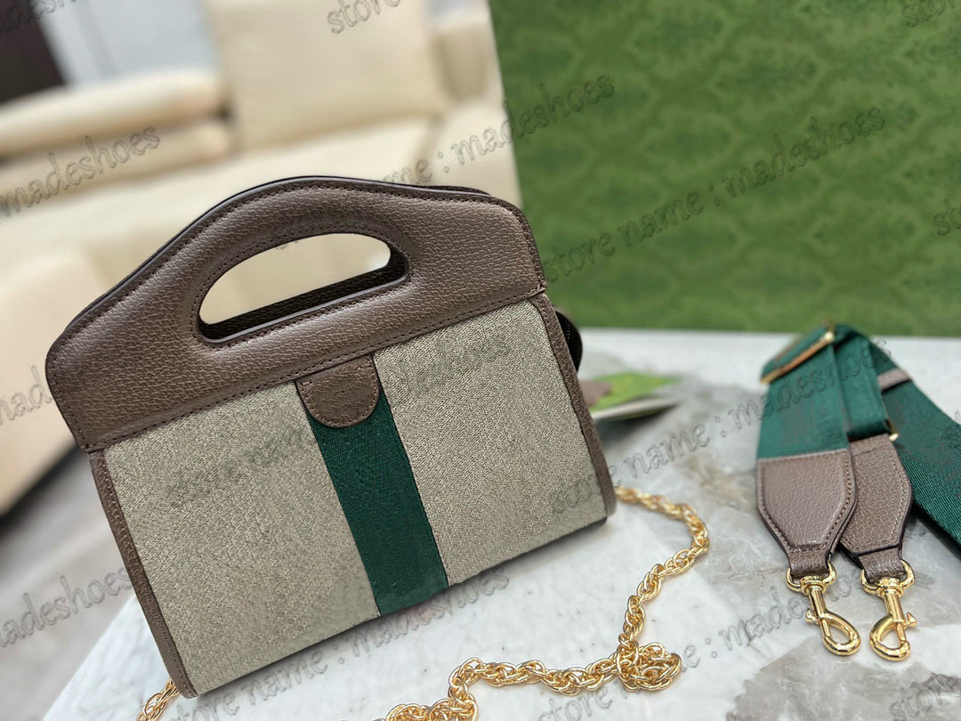 

Ophidia 2022 Tote 693724 Green Red Web Designer Women Handle Bag With Chain Luxury 2 Straps Classic Shoulder Bag
