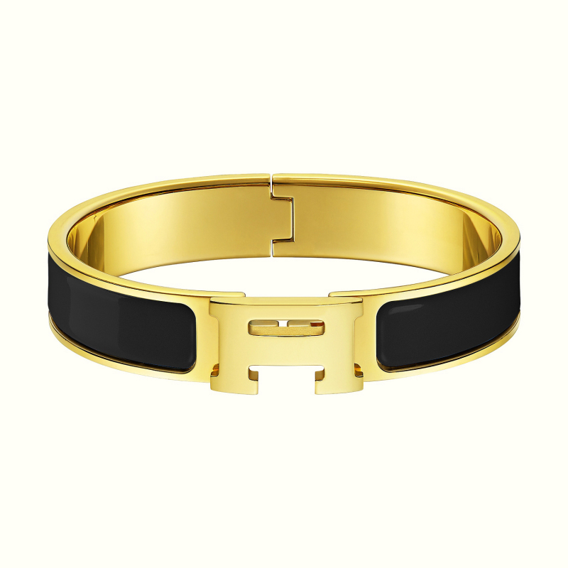 

Luxury Brand 18K Gold Stainless Steel H Bangle Clover Bracelet Jewelry for Gift