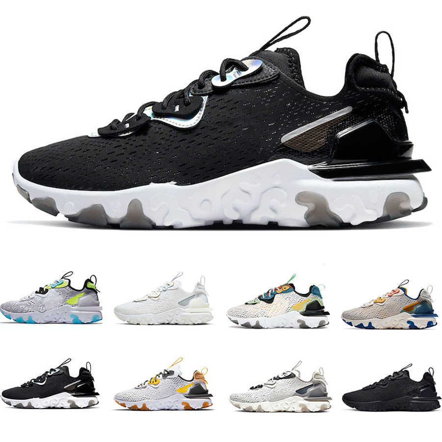 

react vision Honeycomb women men running shoes Triple Black Iridescent Laser Orange Vast Grey Worldwide Light Orewood Brown mens trainer, Pay for box