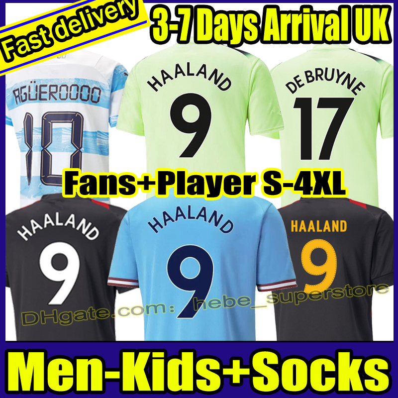 

22 23 S-4XL Fans Player HAALAND soccer jersey 2022 2023 GREALISH FERRAN STERLING football shirt DE BRUYNE PHILLIPS BERNARDO RODRIGO FODEN Man City men kids Socks, 22-23 home