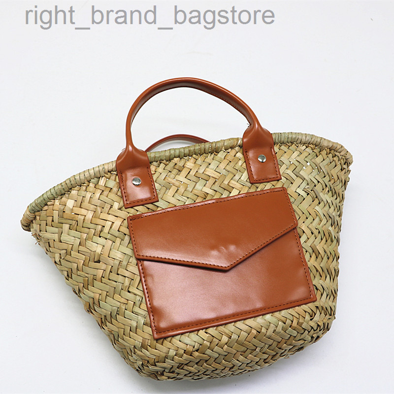 

Designer Straw Bags for Women 2022 Bohemian Wicker Woven Rattan Basket Bag Women Handbag Travel Beach Shoulder Crossbody Bag New W220813, Brown