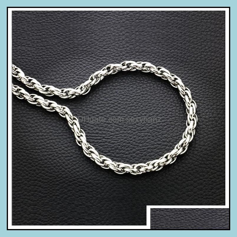 

Chains Necklaces Pendants Jewelry 7Mm Sier Chain For Men Twist Titanium Steel Rope Necklace 20 - 32Inch Wholesale Drop Delivery 2021 8Z13E