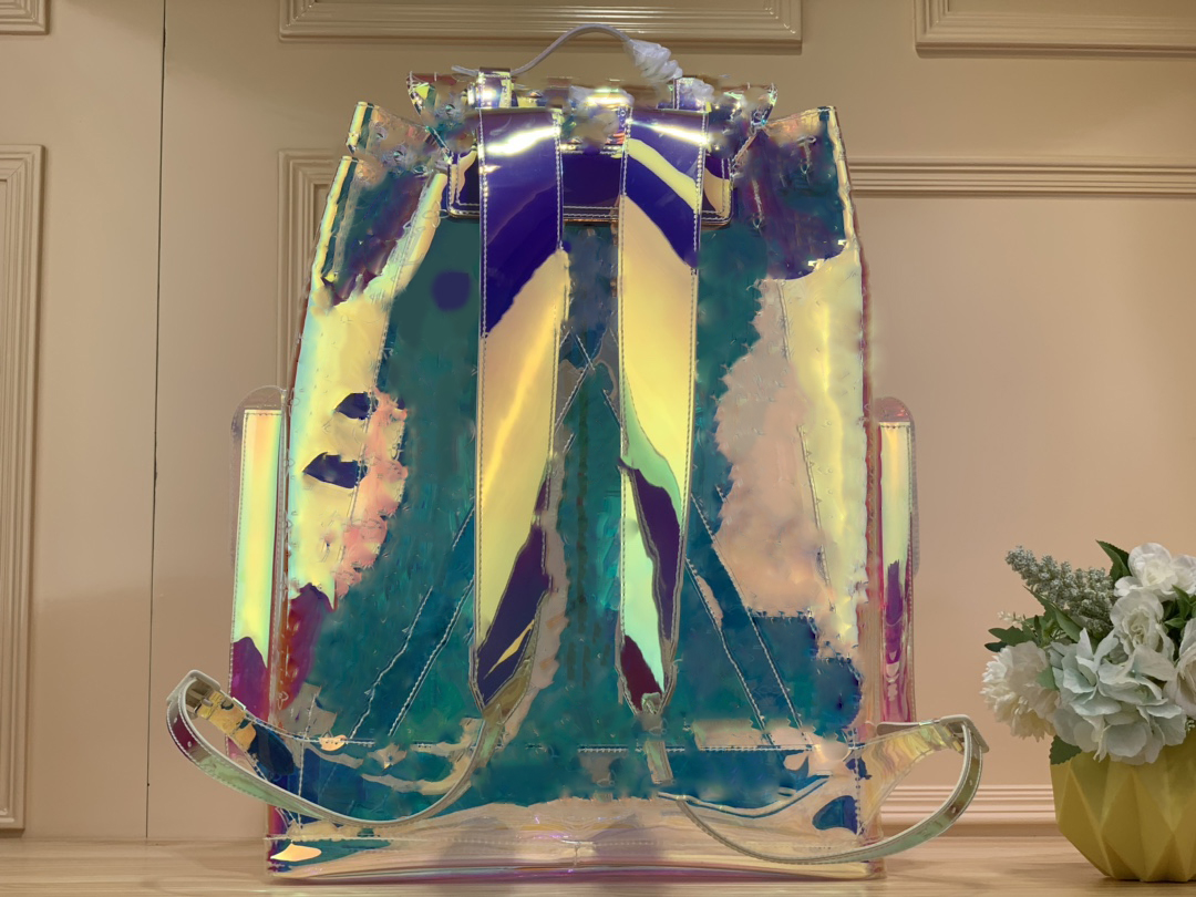 

Luxu Christopher GM Rucksack Backpack Bag M44766 Monogram Prism Old Flower Keepall 50 Transparent Laser Travel Shoulder Bags Outdoor Sports 44-49-22CM, Customize