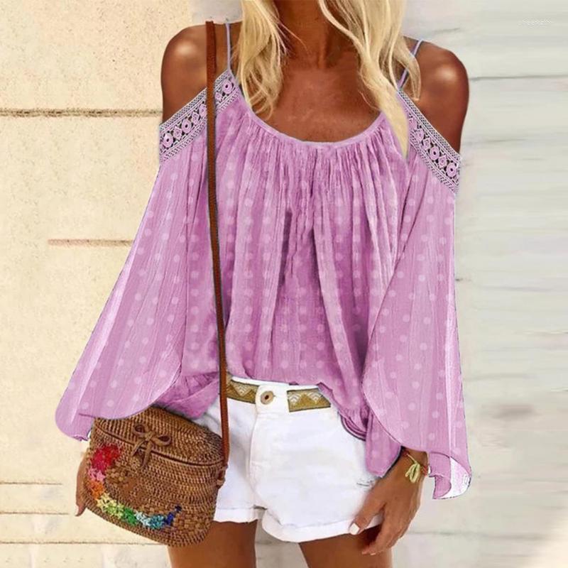 

Women' Blouses & Shirts Durable Off Shoulder Casual Top Lady Blouse Patchwork Quick DryingWomen' Chee22, Pink
